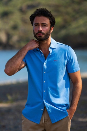 NZA Overhemd SHIRT SHORT SLEEVE 26CN590S 2602 SAILING BLUE