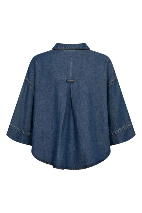 Freequent blauwe dames blouse | Achteraanzicht