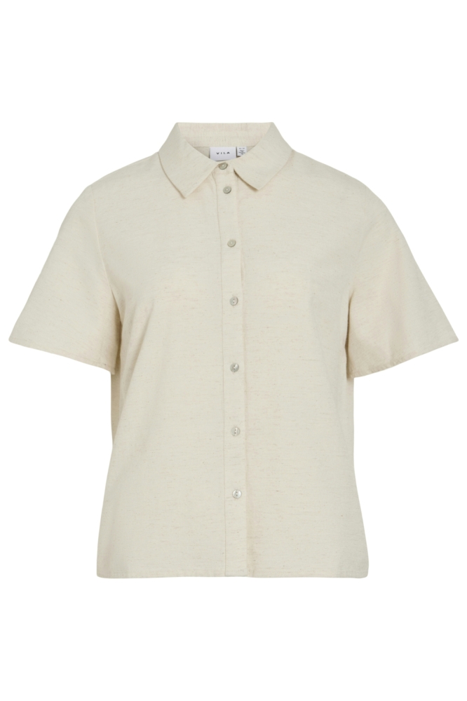 Vila beige dames blouse | Vooraanzicht