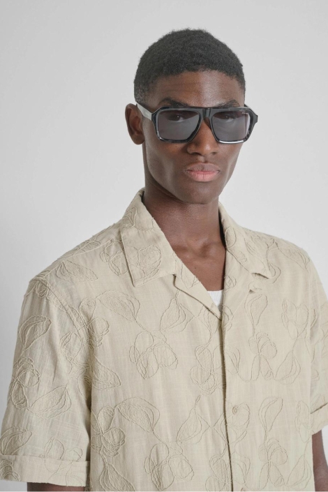 Antony Morato beige heren overhemd | Close up
