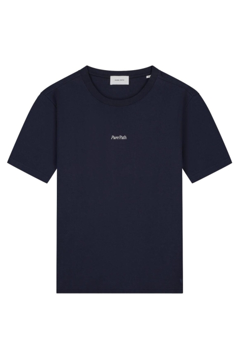 Pure Path blauwe heren t-shirt | Vooraanzicht