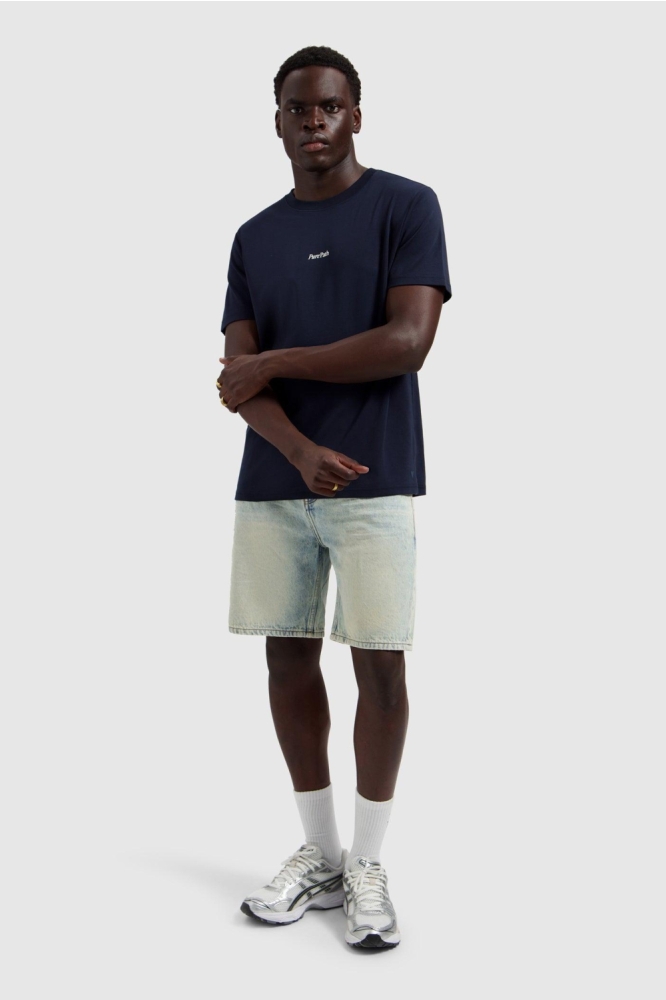 Pure Path blauwe heren t-shirt | Model