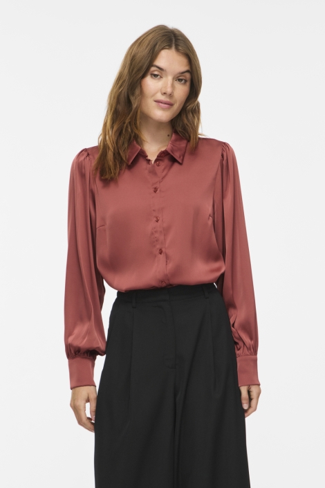 Vila oranje dames blouse | Model vooraanzicht