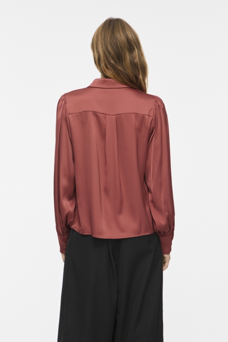 Vila oranje dames blouse | Model achteraanzicht