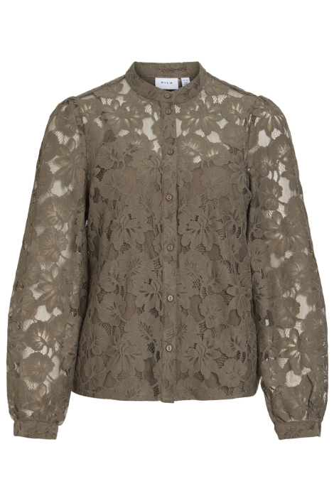 Vila groene dames blouse | Vooraanzicht