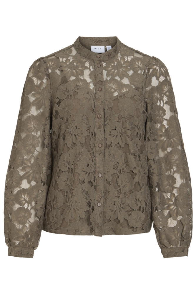 Vila groene dames blouse | Vooraanzicht
