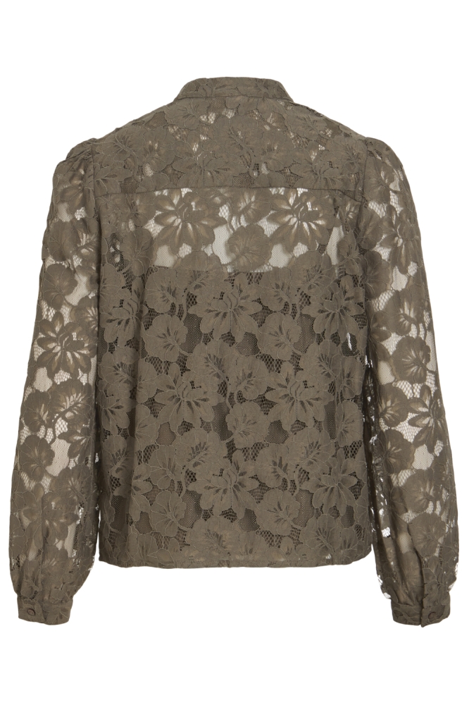 Vila groene dames blouse | Achteraanzicht
