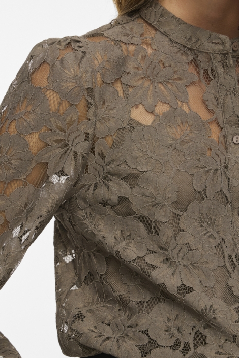 Vila groene dames blouse | Close up