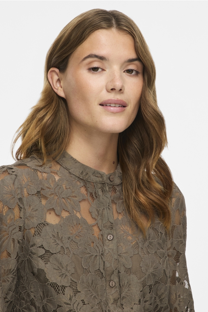 Vila groene dames blouse | Close up