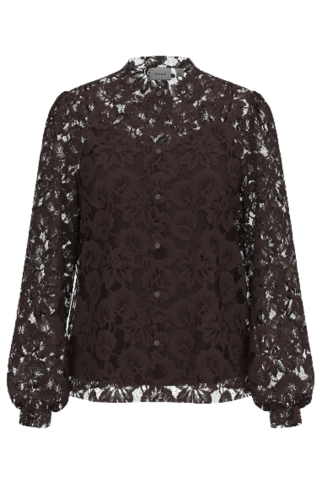Vila bruine dames blouse | Vooraanzicht