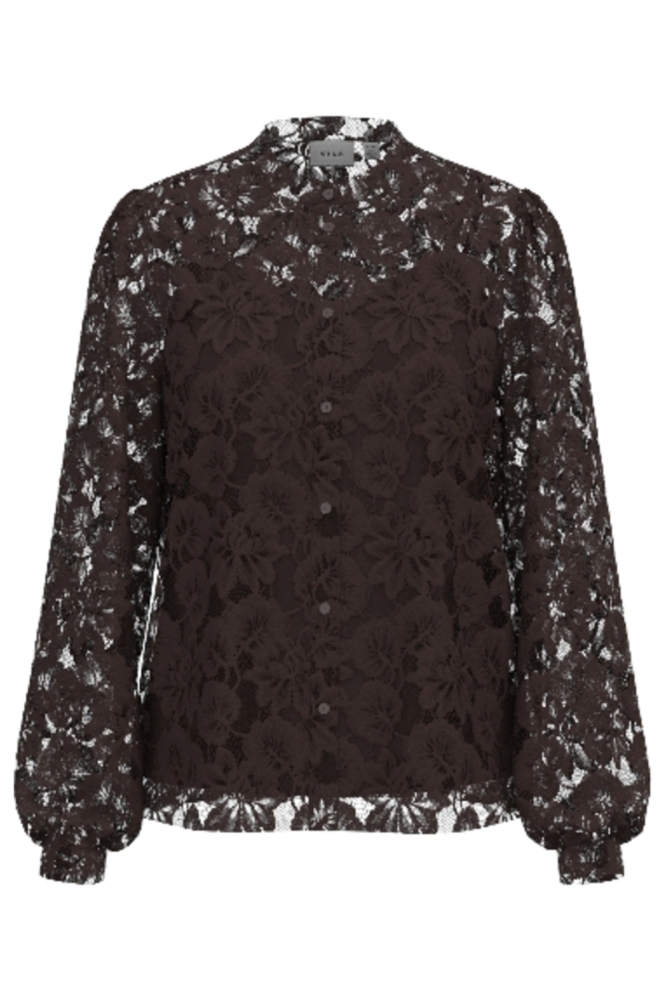 Vila bruine dames blouse | Vooraanzicht