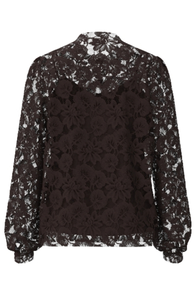 Vila bruine dames blouse | Achteraanzicht