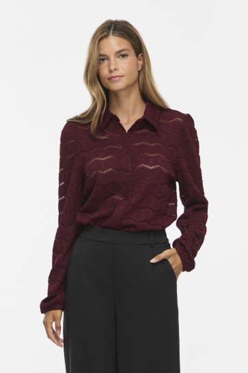 Vila Blouse VIDELIMA L/S SHIRT/TES 14118378 Port Royale