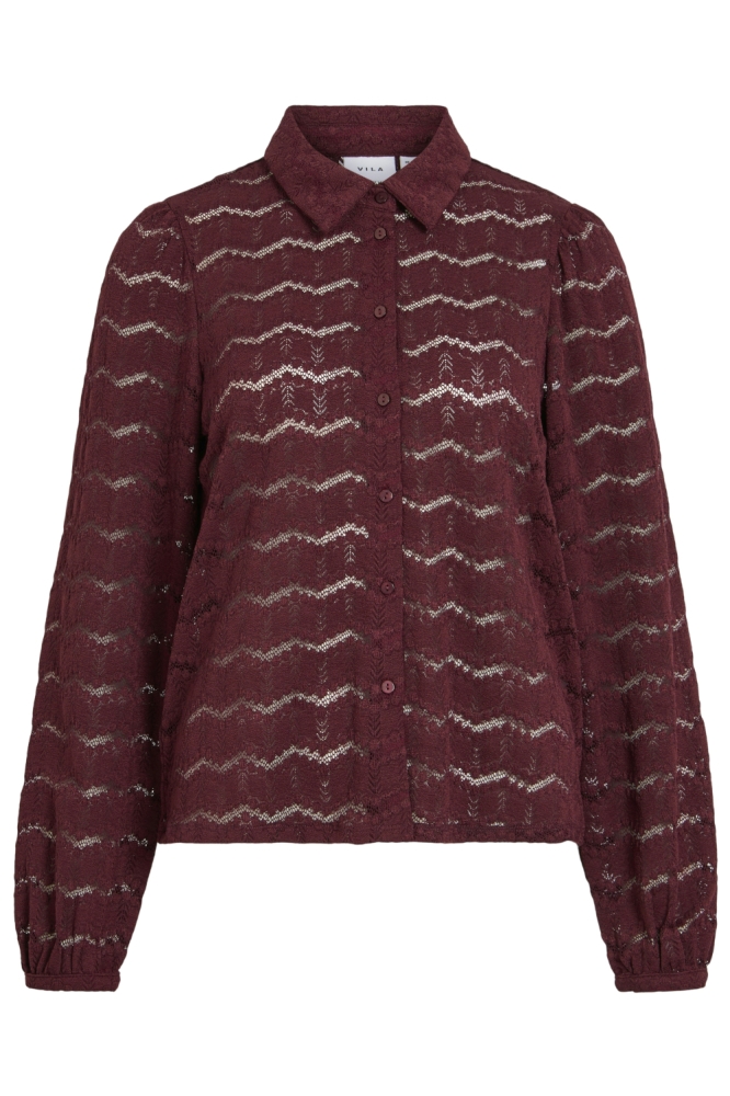 Vila bordeaux dames blouse | Vooraanzicht