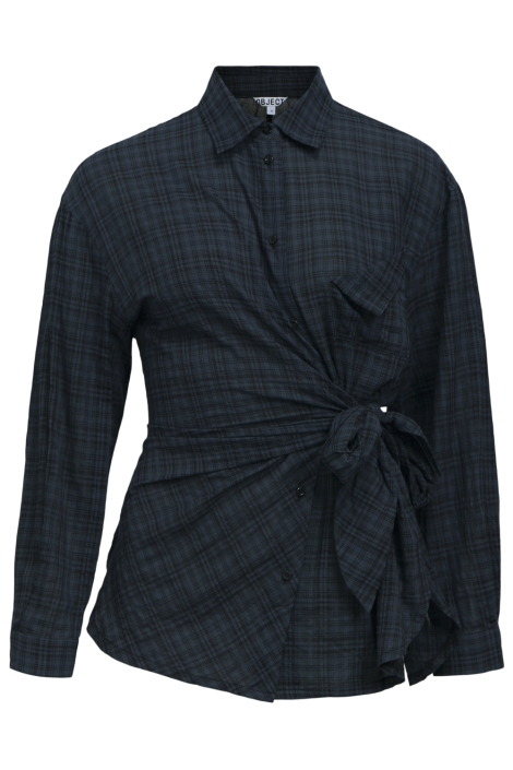 Object blauwe dames blouse | Vooraanzicht