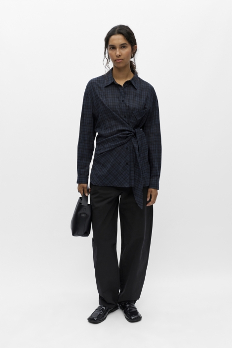 Object blauwe dames blouse | Model