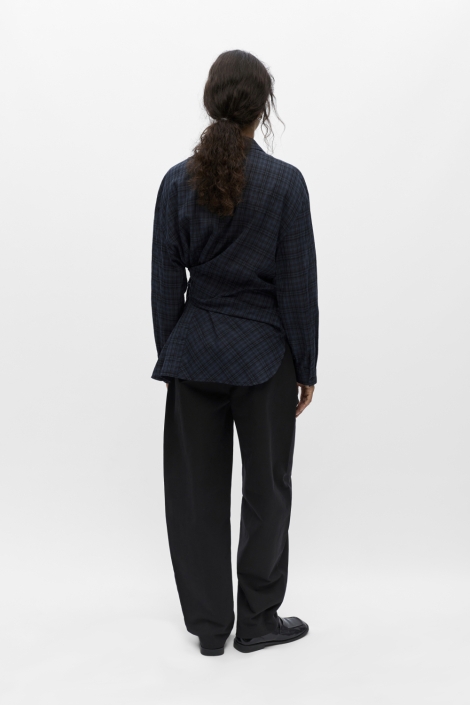 Object blauwe dames blouse | Model