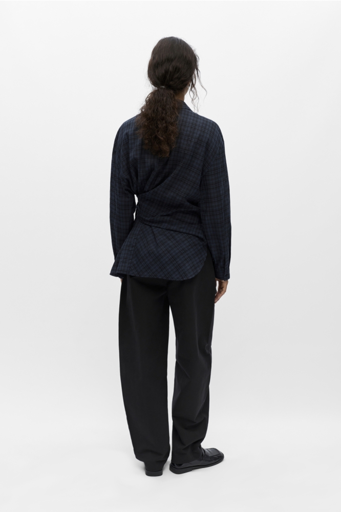 Object blauwe dames blouse | Model