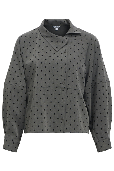 Object grijze dames blouse | Vooraanzicht