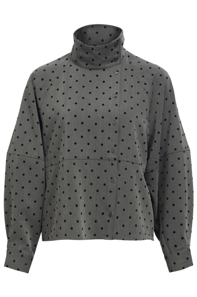 Object grijze dames blouse | Vooraanzicht
