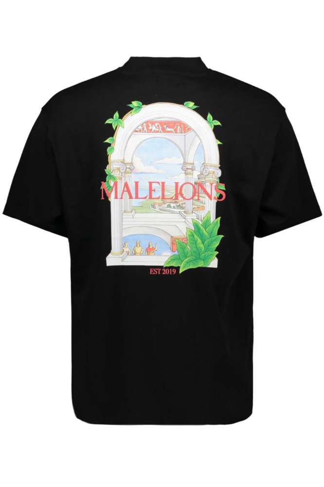Malelions zwarte heren t-shirt | Achteraanzicht
