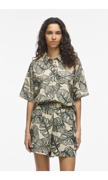 VIFLURA 2/4 SHIRT/1 14113659 Birch/ATLANTIC