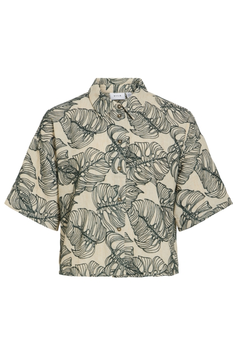 Vila beige dames blouse | Vooraanzicht