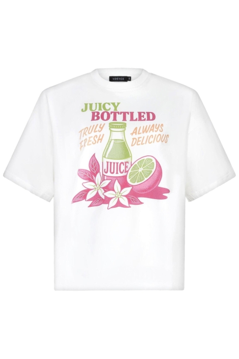 Ydence witte dames t-shirt | Vooraanzicht