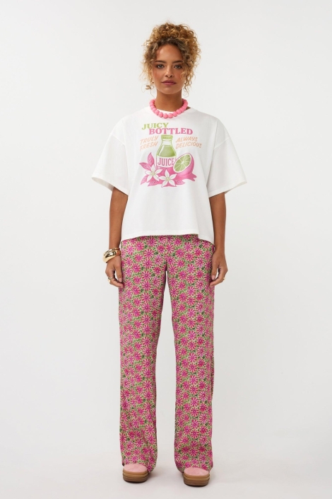 Ydence witte dames t-shirt | Model