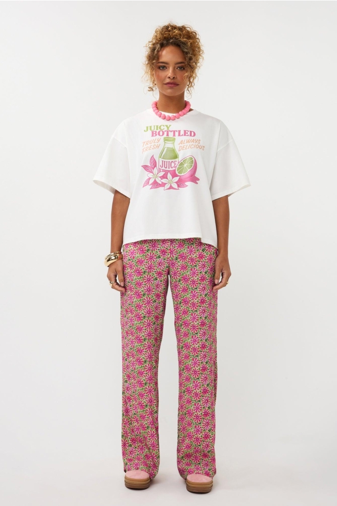 Ydence witte dames t-shirt | Model