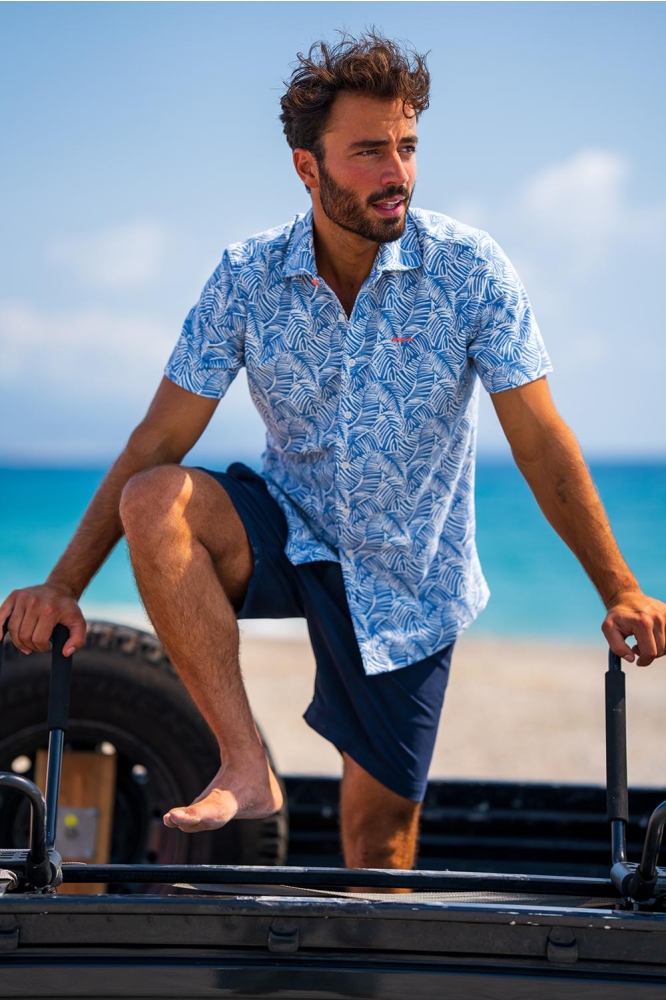 NZA blauwe heren overhemd | Sfeerbeeld, In situatie