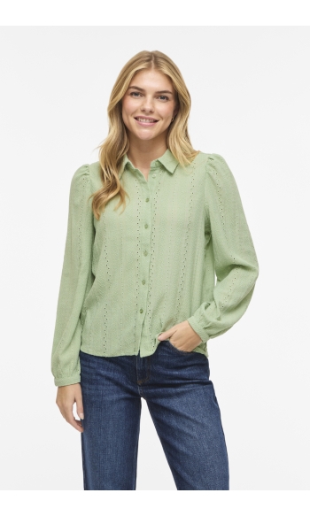 VIZANIA L/S SHIRT - NOOS 14107476 SMOKE GREEN