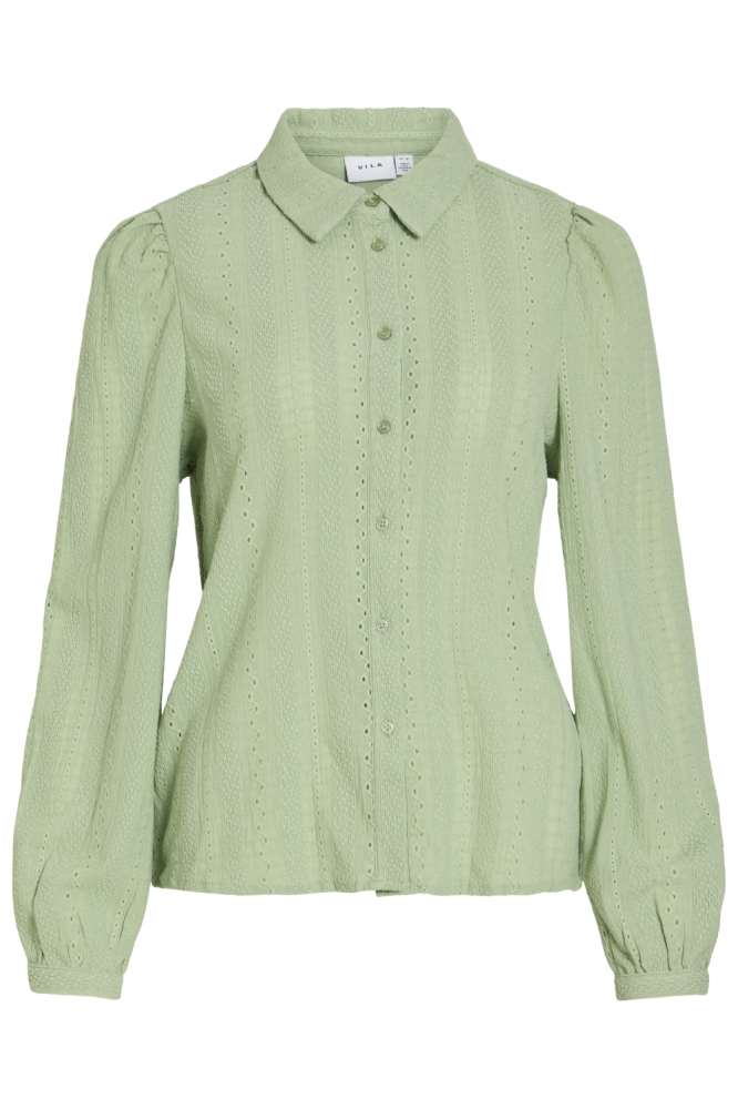 Vila groene dames blouse | Vooraanzicht
