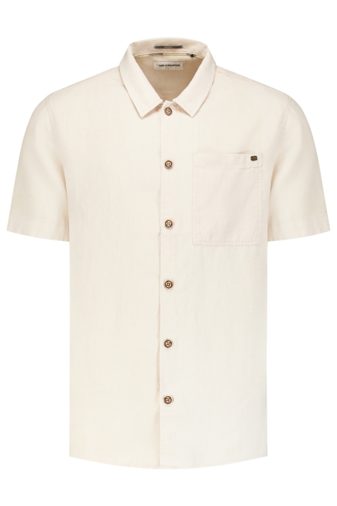 NO-EXCESS beige heren overhemd | Vooraanzicht