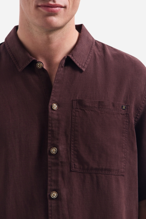 NO-EXCESS bruine heren overhemd | Close up