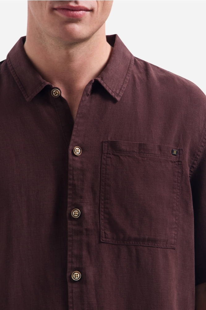 NO-EXCESS bruine heren overhemd | Close up