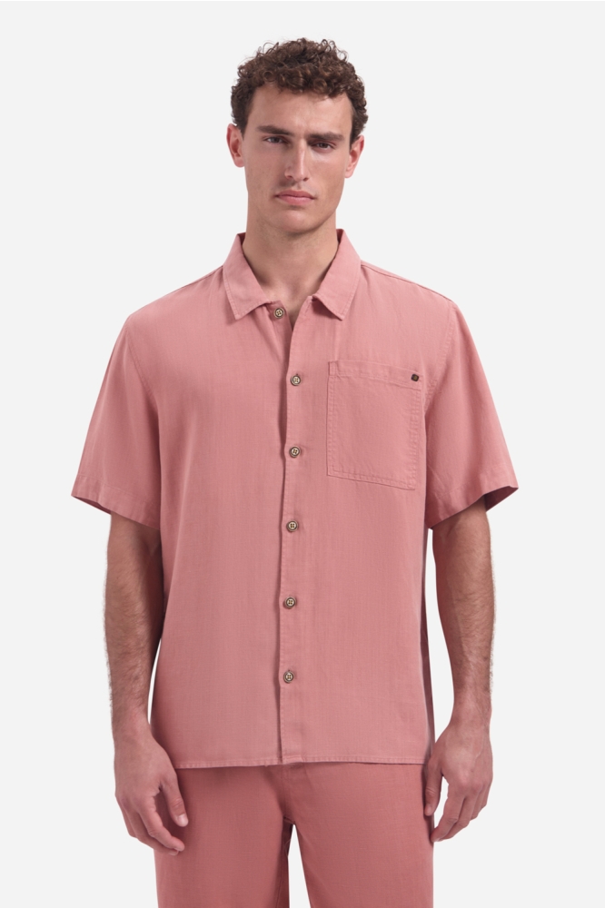 NO-EXCESS roze heren overhemd | Model vooraanzicht