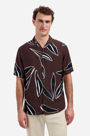 NO-EXCESS Overhemd OVERHEMD MET KORTE MOUWEN 32460448 042 DARK BROWN