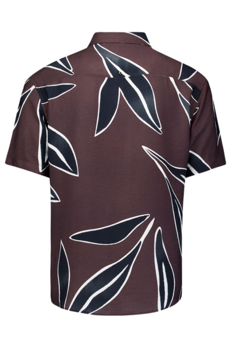 NO-EXCESS bruine heren overhemd | Achteraanzicht