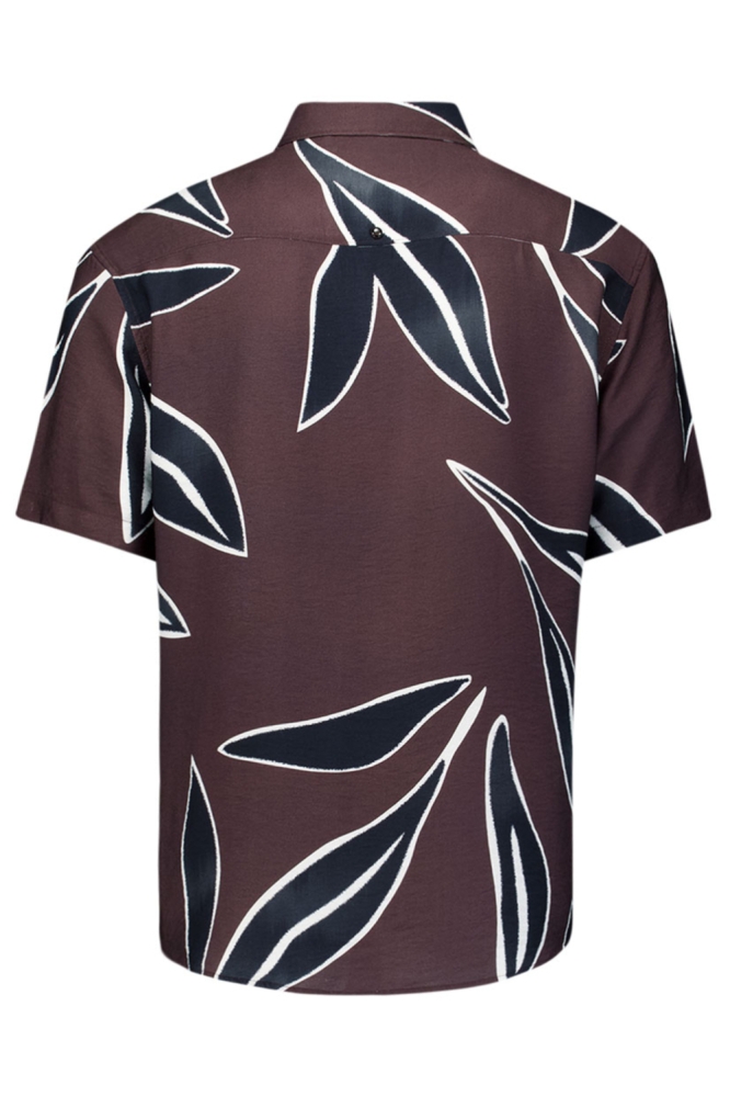 NO-EXCESS bruine heren overhemd | Achteraanzicht