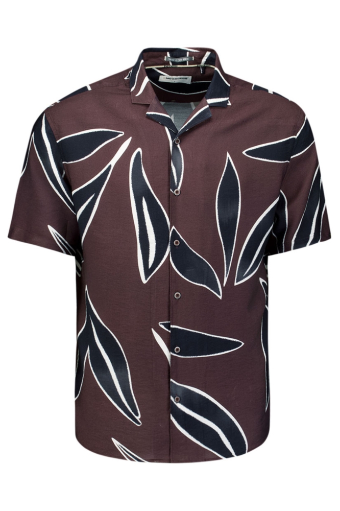 NO-EXCESS bruine heren overhemd | Vooraanzicht