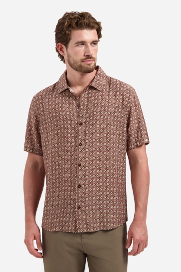 NO-EXCESS Overhemd OVERHEMD MET KORTE MOUWEN EN ALLOVER PRINT 32460449 094 CORAL