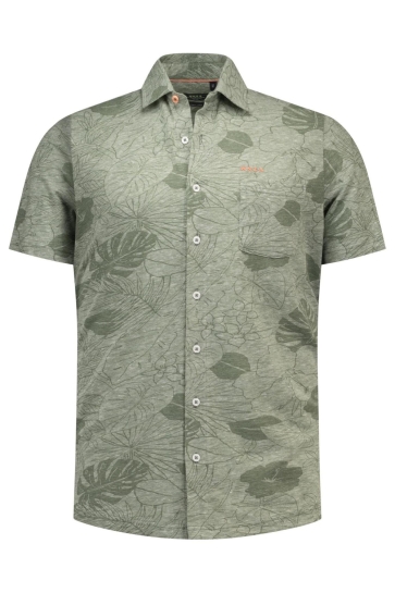 NZA Overhemd SHIRT SHORT SLEEVE 26DN592S 1772 Vintage Army Melange