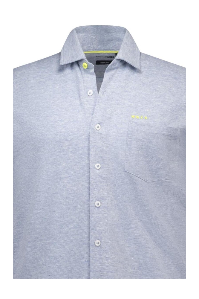 NZA blauwe heren overhemd | Close up