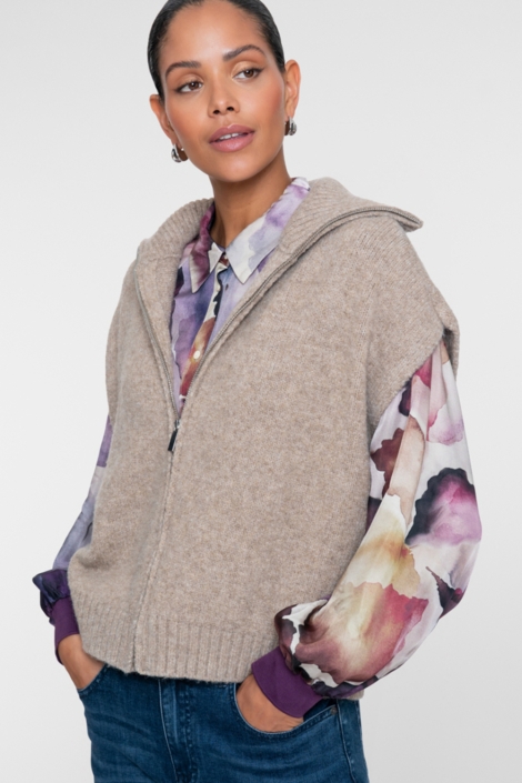 Geisha zand dames vest | Model vooraanzicht
