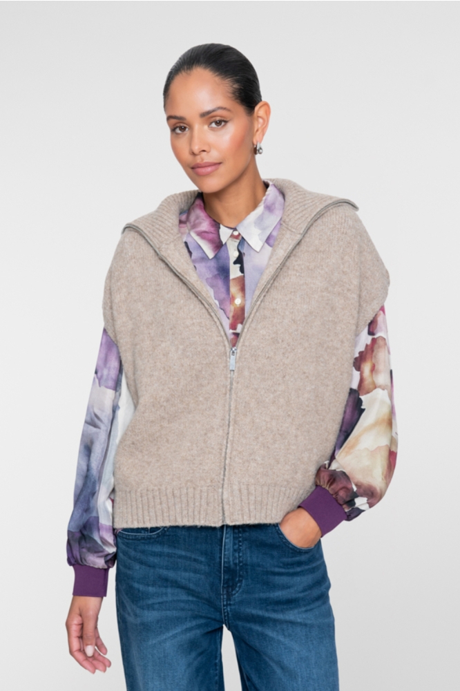 Geisha zand dames vest | Model vooraanzicht