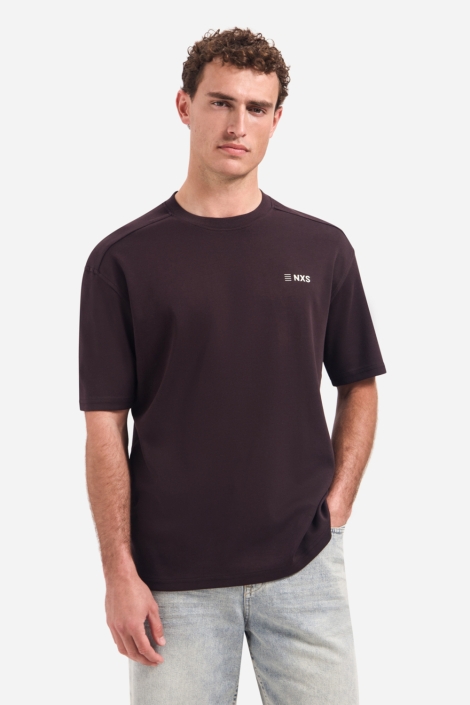 NO-EXCESS bruine heren t-shirt | Model