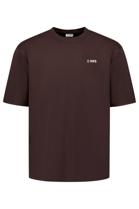 NO-EXCESS bruine heren t-shirt | Vooraanzicht
