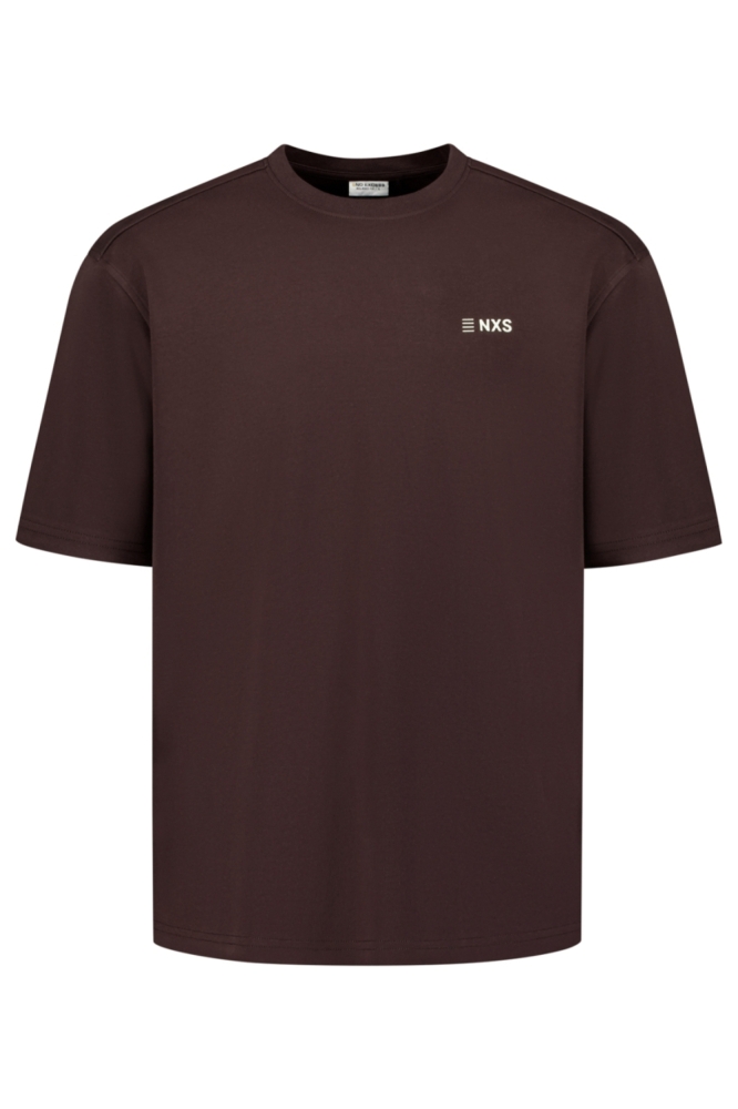 NO-EXCESS bruine heren t-shirt | Vooraanzicht