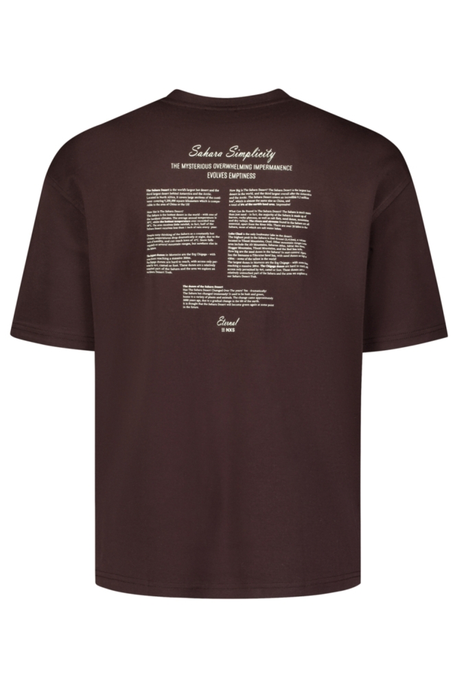 NO-EXCESS bruine heren t-shirt | Achteraanzicht
